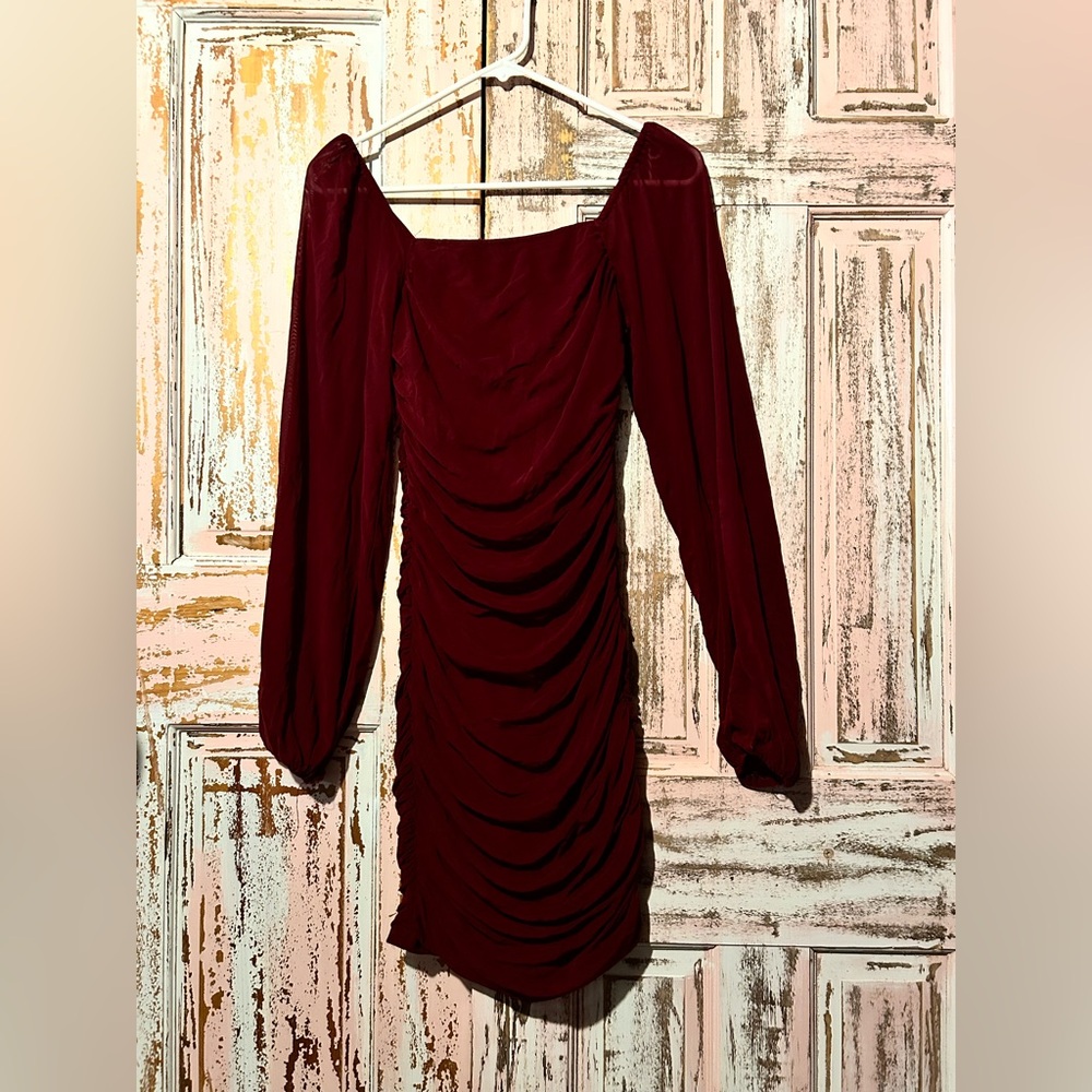 LAST CHANCE SALE, MAKE OFFER! Long Sleeve Burgundy Dress